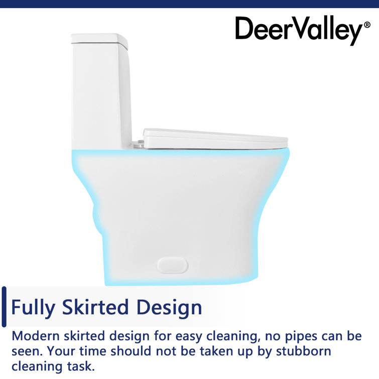 Ally White Ceramic Dual-Flush Elongated One-Piece Toilet