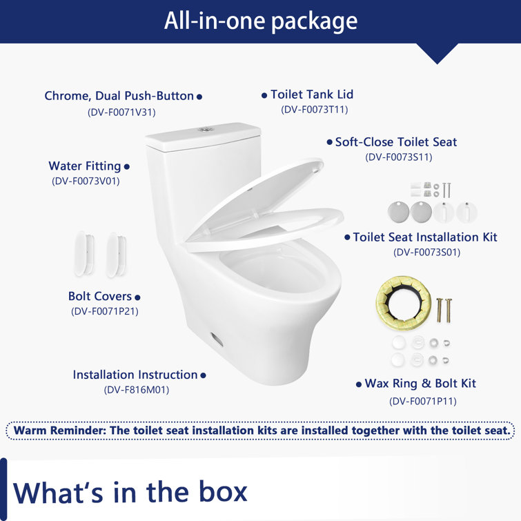 Ally White Ceramic Dual-Flush Elongated One-Piece Toilet