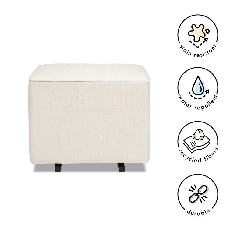 Performance Cream Linen Universal Gliding Ottoman