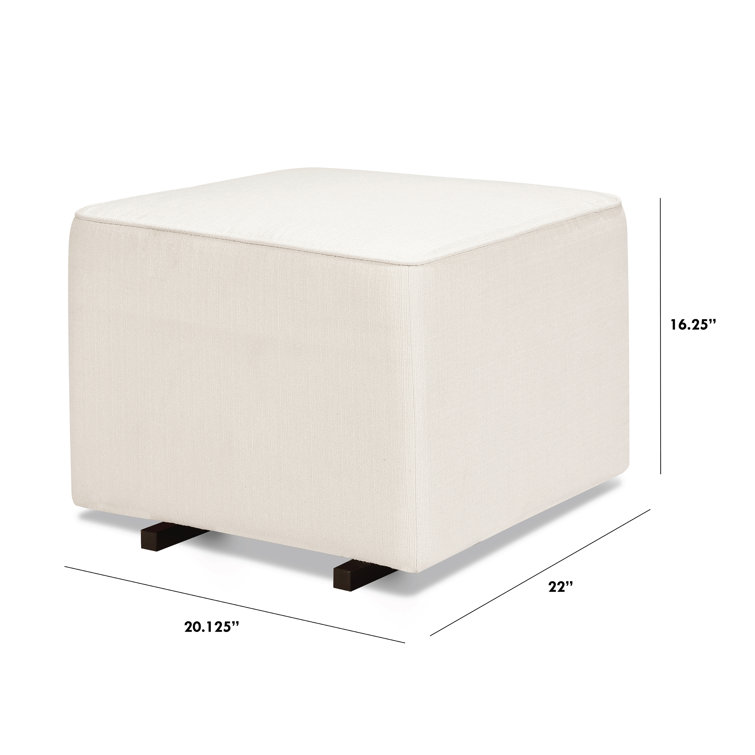 Performance Cream Linen Universal Gliding Ottoman