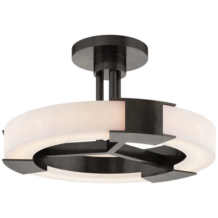 Bronze and Alabaster LED Semi-Flush Mount Light