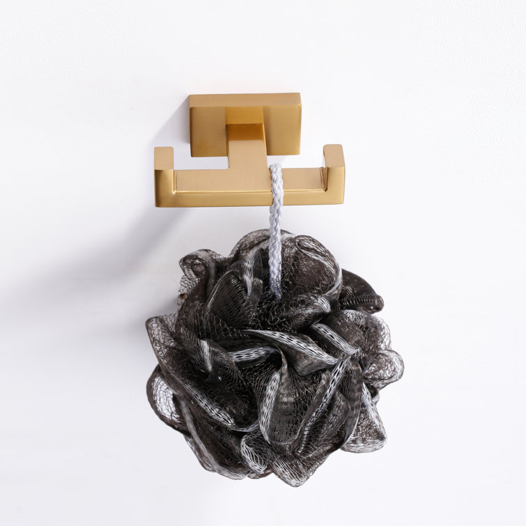 Brushed Gold Stainless Steel Wall Mounted J-Hook Towel Hook