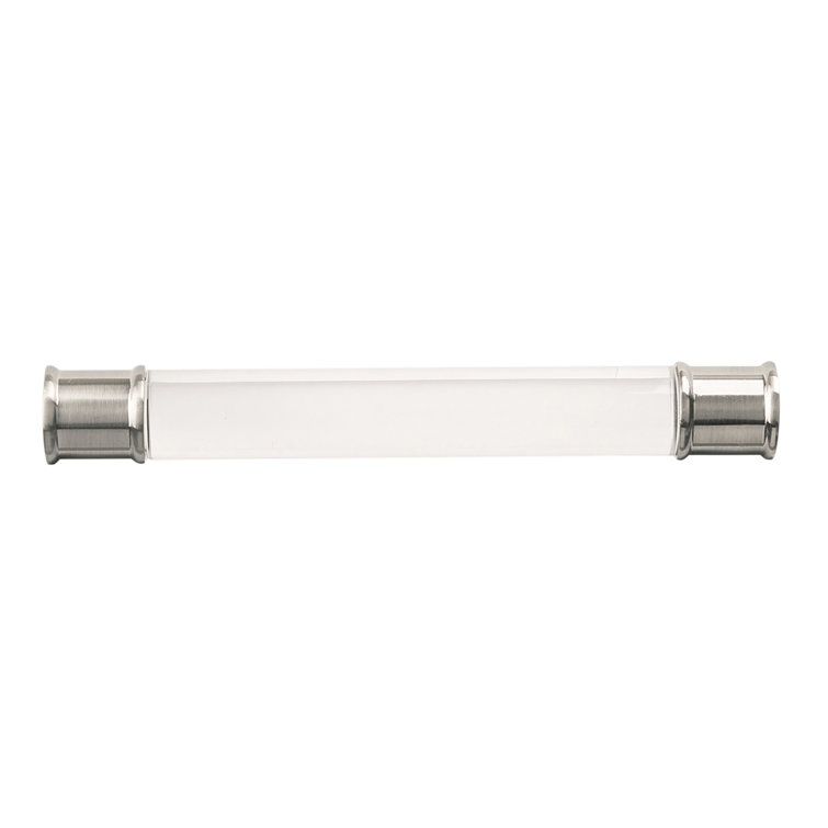 Brushed Nickel and Clear Acrylic Bar Cabinet Pull