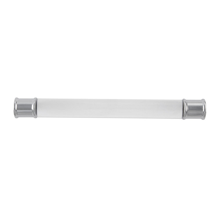 Chrome and Acrylic Modern Bar Cabinet Handle, 7 Inch