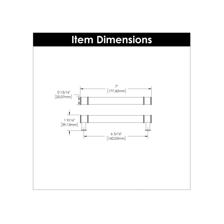 7-inch Clear Acrylic and Satin Nickel Bar Cabinet Pull