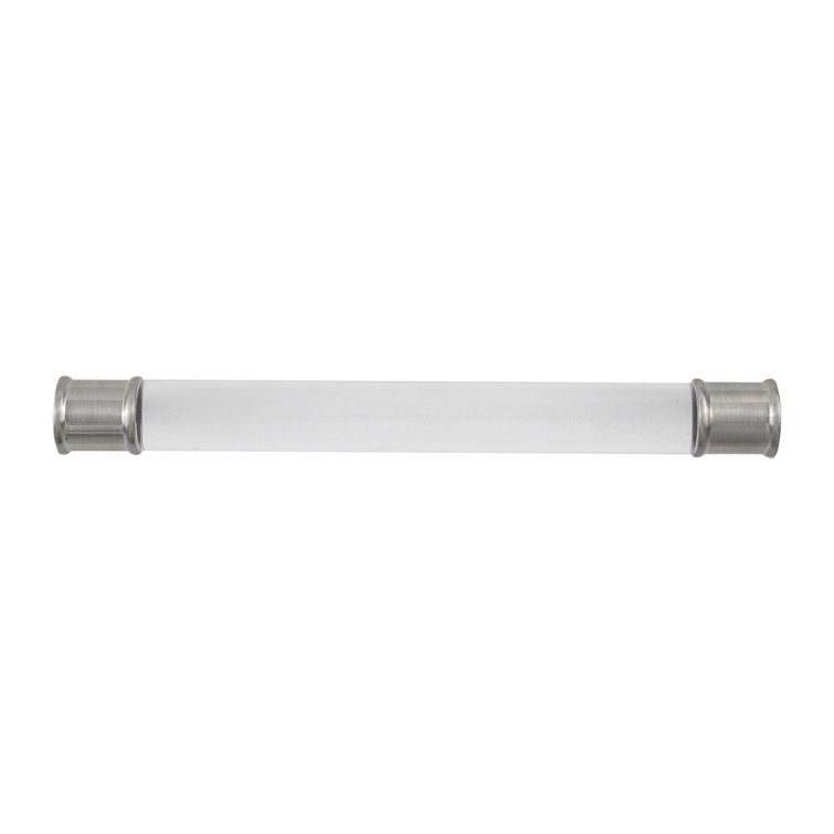 7-inch Clear Acrylic and Satin Nickel Bar Cabinet Pull