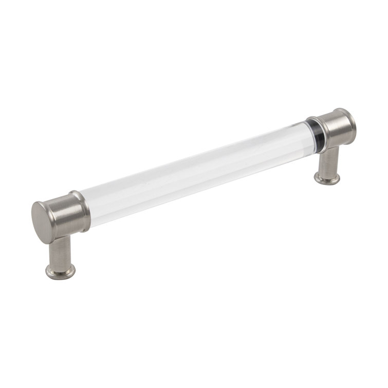 7-inch Clear Acrylic and Satin Nickel Bar Cabinet Pull