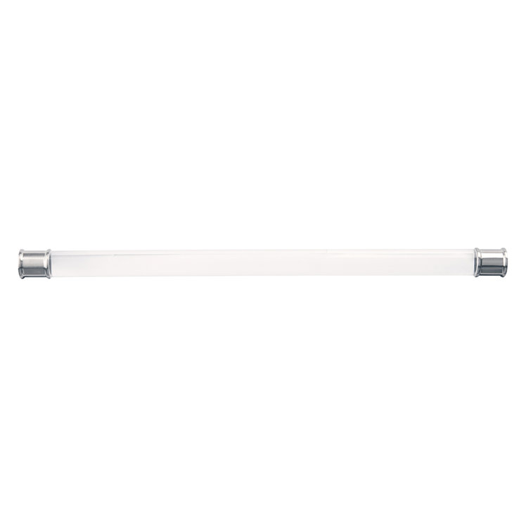12" Satin Nickel and Clear Acrylic Bar Cabinet Pull