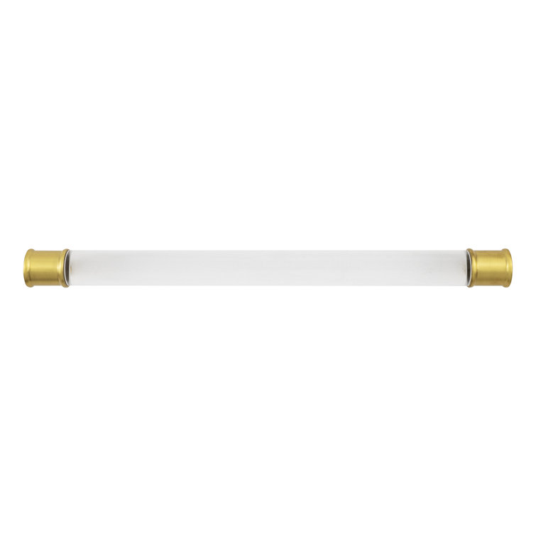 9 1/2" Clear Acrylic and Brass Modern Bar Handle