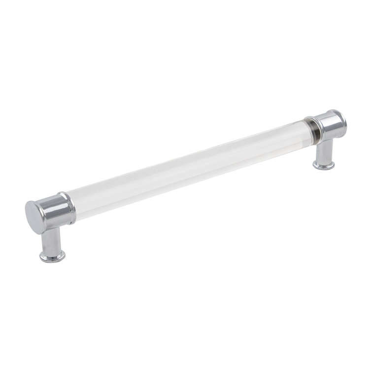 Chrome and Clear Acrylic Modern Bar Cabinet Handle