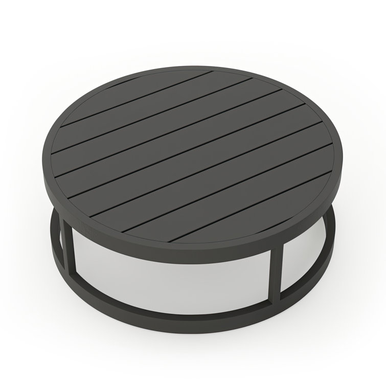 Slate Black Round Metal Outdoor Coffee Table
