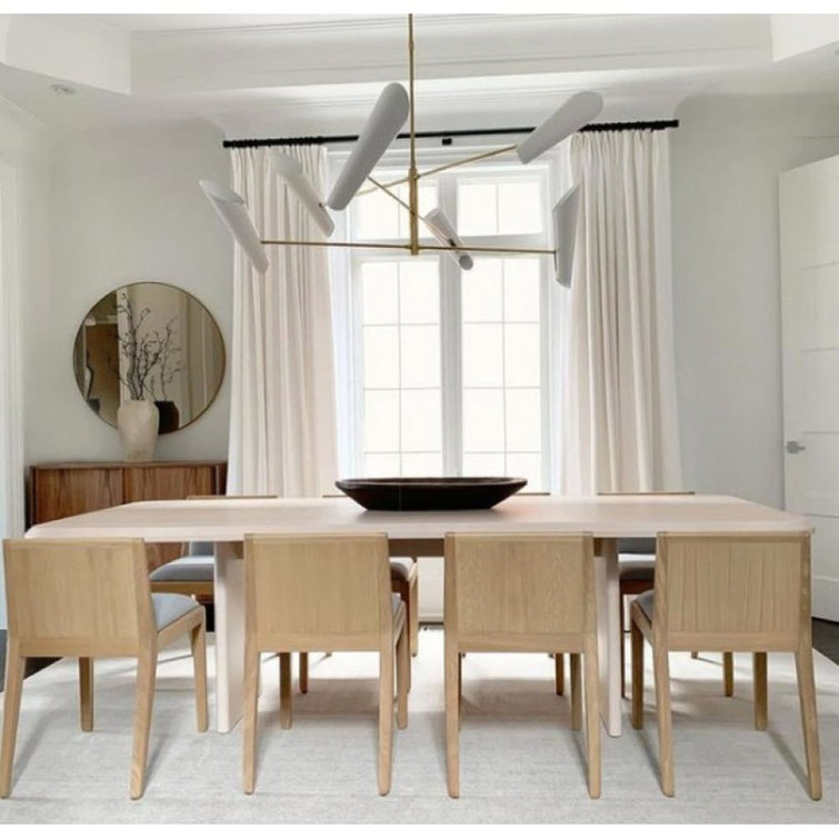 Brushed Brass and Black Mid-Century Modern LED Chandelier