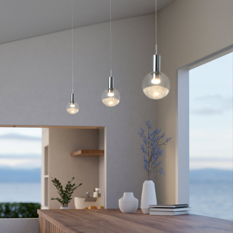 Sienna 5" Chrome Glass LED Pendant Light