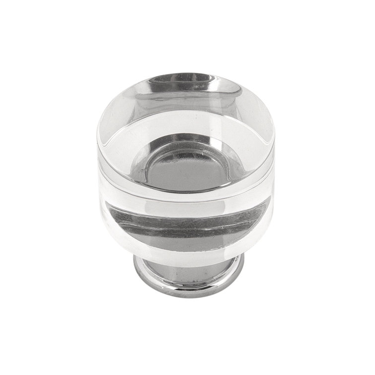 Midway 1 1/4" Clear Acrylic and Chrome Mushroom Knob