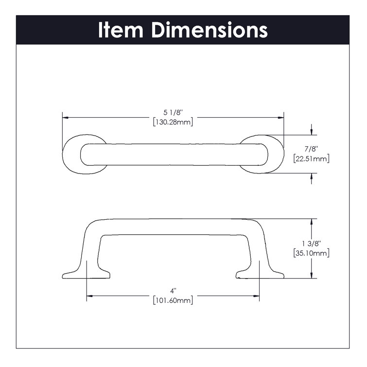 Matte Black Iron Bar Cabinet Pull with Mounting Hardware
