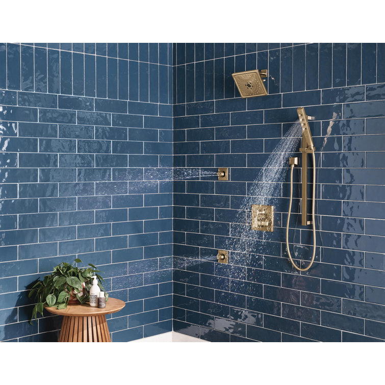 Champagne Bronze Modern Wall-Mounted Shower Trim Kit