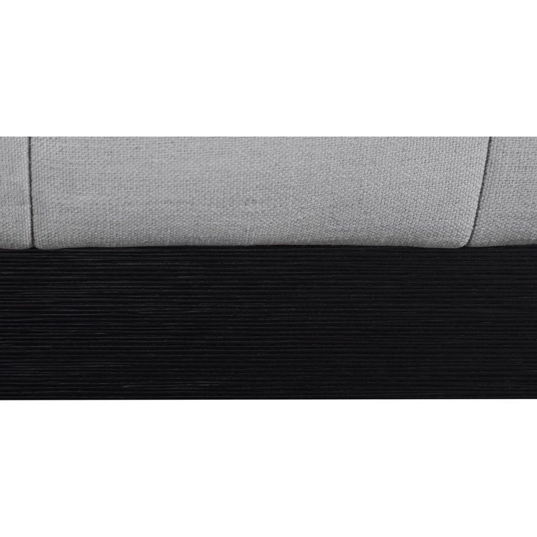 Gray Queen Linen Upholstered Bed with Tufted Headboard