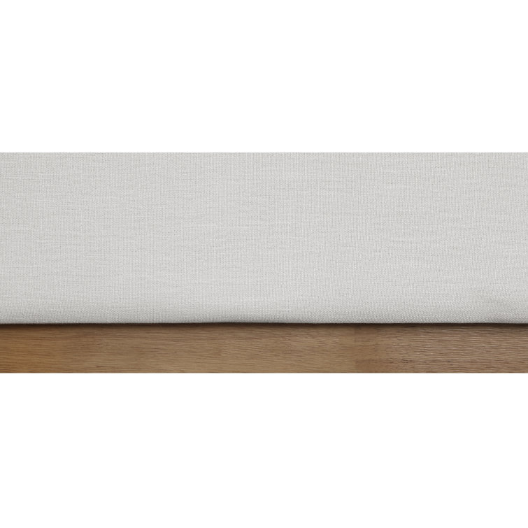Cream Linen Twin Upholstered Wingback Bed with Tufted Headboard