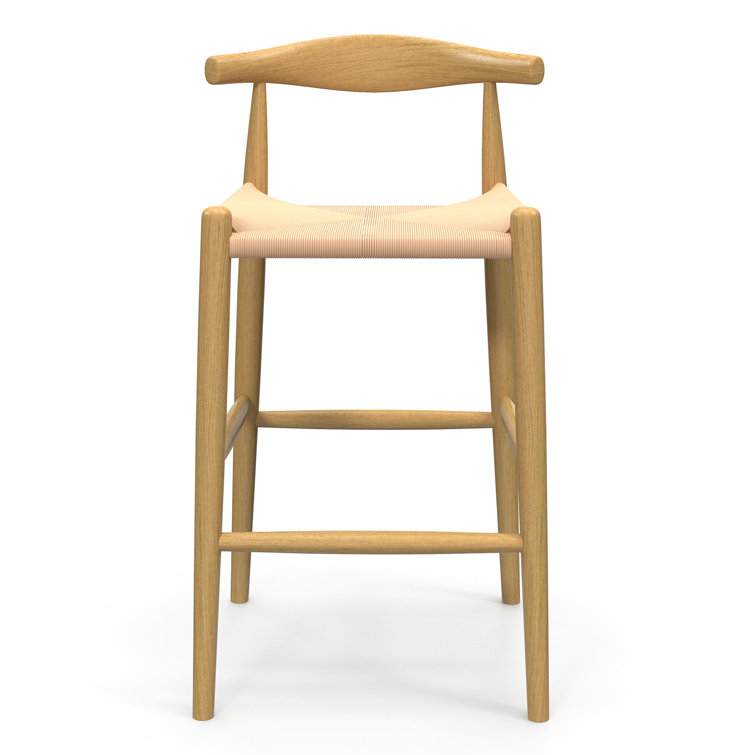 Natural Ash Wood Bar Stool with Paper Cord Seat