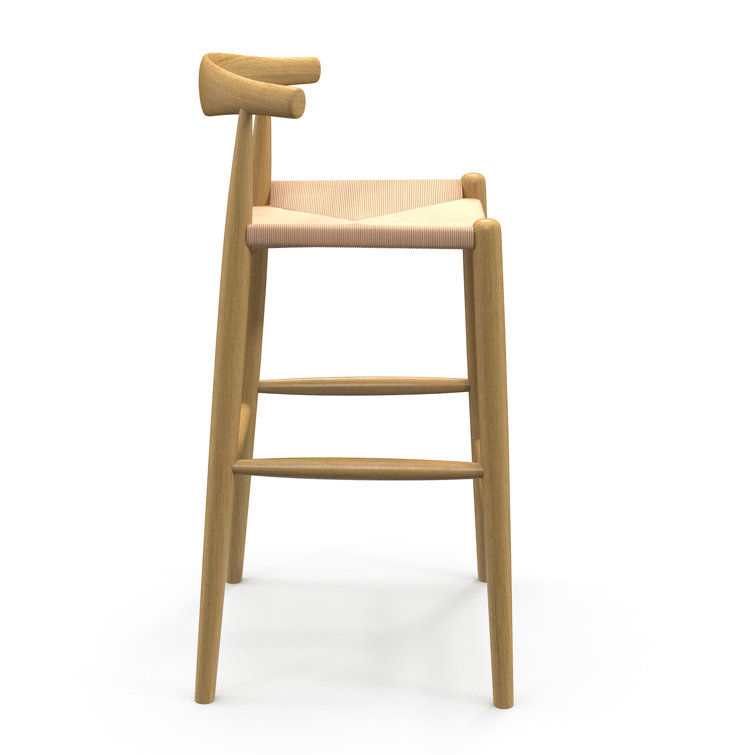 Natural Ash Wood Bar Stool with Paper Cord Seat