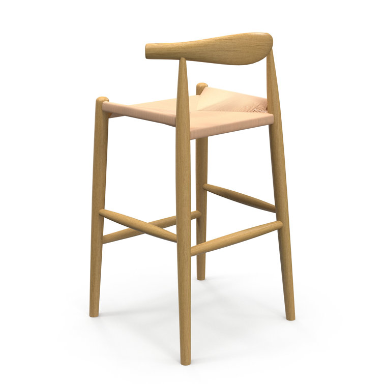 Natural Ash Wood Bar Stool with Paper Cord Seat