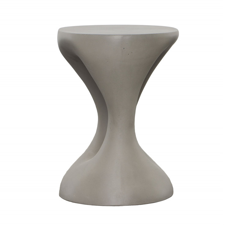 Cassius 15.5'' Gray Concrete Oval Outdoor Side Table