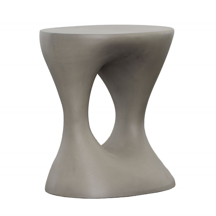 Cassius 15.5'' Gray Concrete Oval Outdoor Side Table