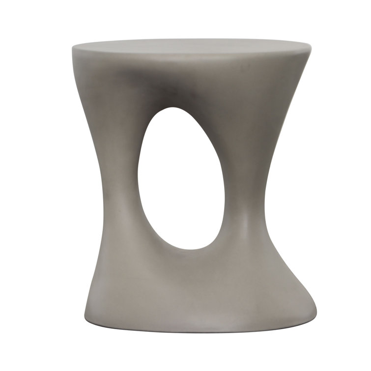 Cassius 15.5'' Gray Concrete Oval Outdoor Side Table