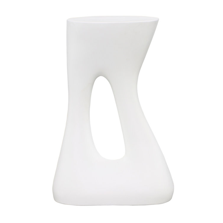White Free Form Concrete Outdoor Side Table
