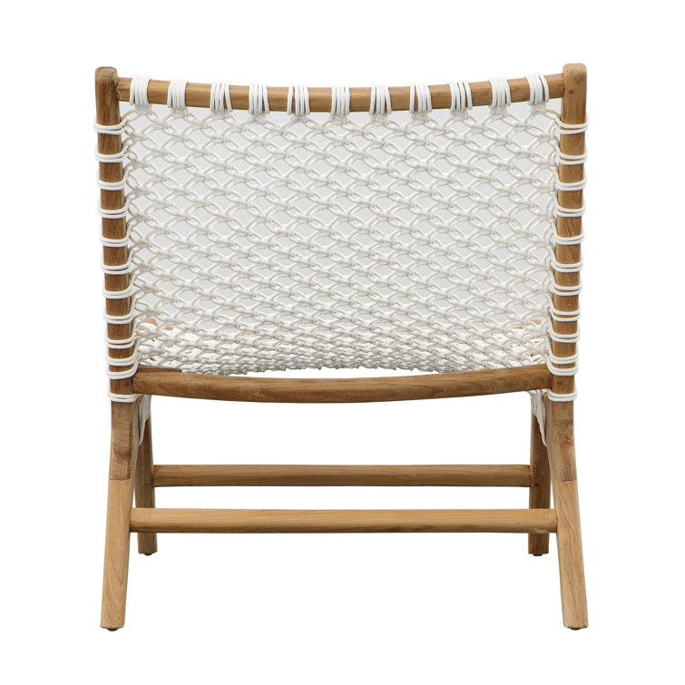 Mario White and Teak Outdoor Lounge Chair