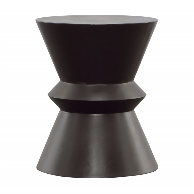 Concorde 14.5'' Black Concrete Round Outdoor Side Table