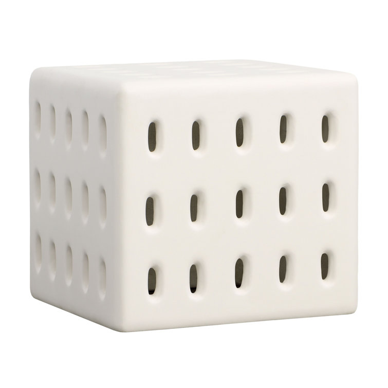Campera 20'' White Concrete Square Outdoor Side Table