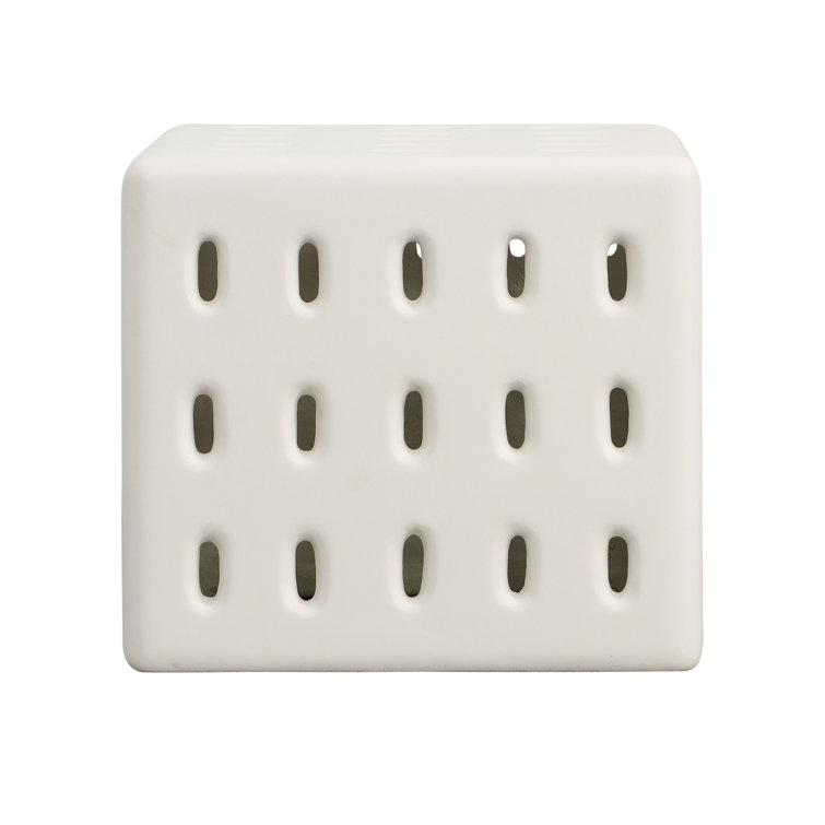 Campera 20'' White Concrete Square Outdoor Side Table