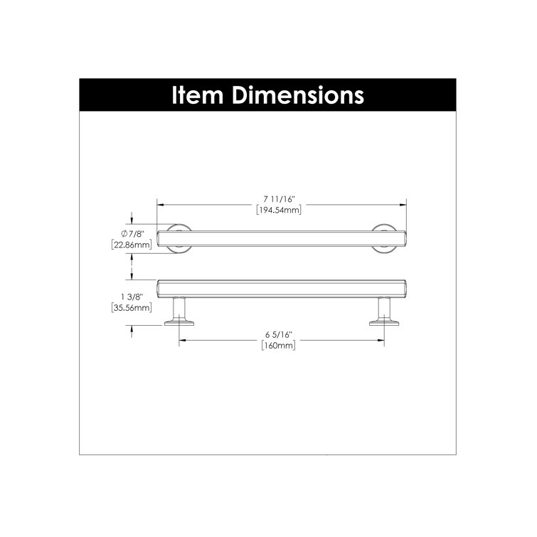 Champagne Bronze 6-5/16" Solid Core Kitchen Cabinet Handle