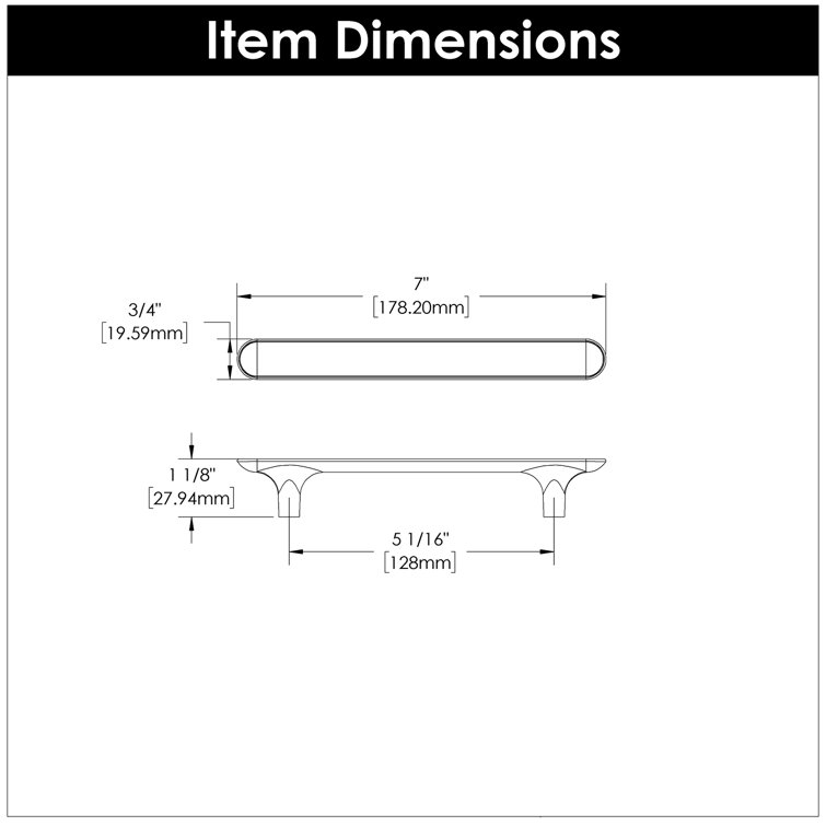 Brushed Golden Brass Kitchen Cabinet Handles, 5-1/16"