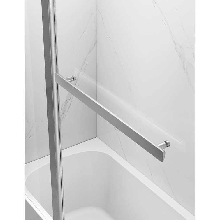 43" x 58" Frameless Chrome Glass Bathtub Shower Door