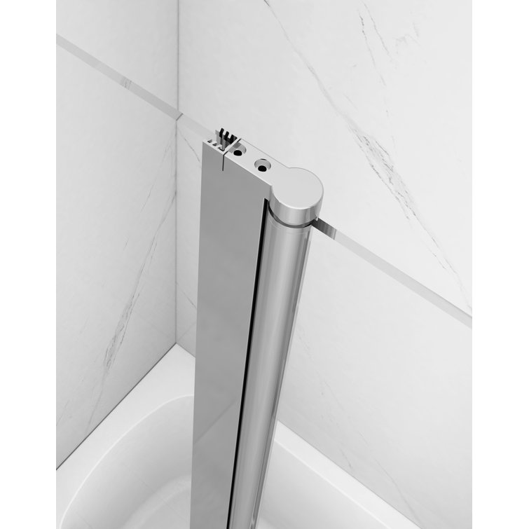 43" x 58" Frameless Chrome Glass Bathtub Shower Door