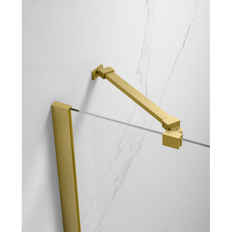 Gold Frameless Clear Tempered Glass Bifold Bathtub Shower Door