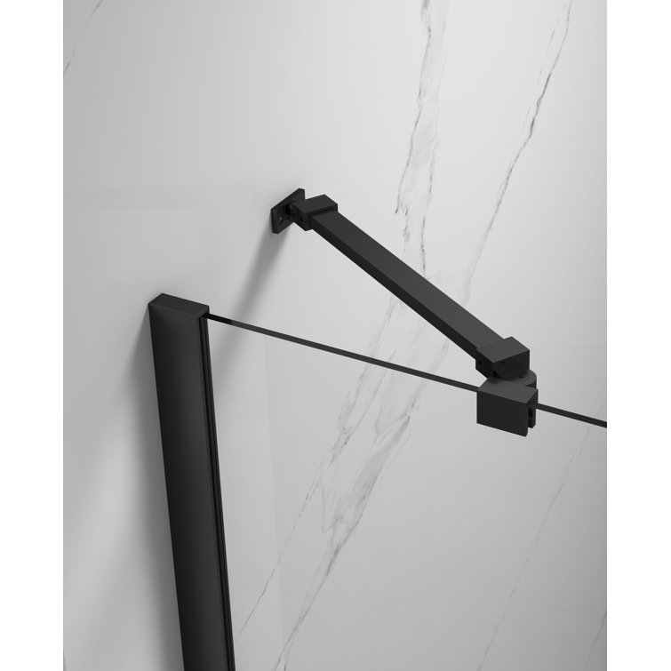 Matte Black Frameless Glass Bi-Fold Bathtub Shower Door