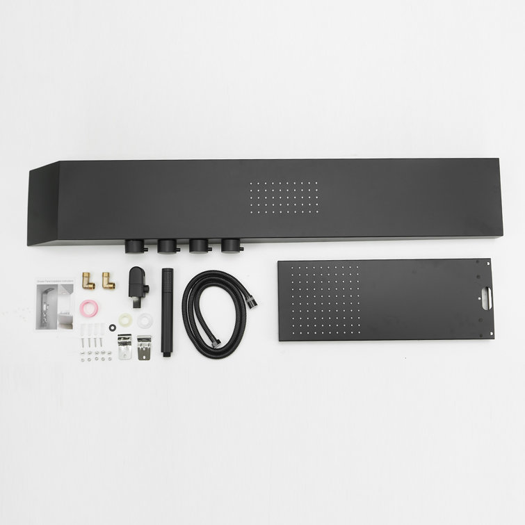 Matte Black Multi-Function Brass Shower Panel System