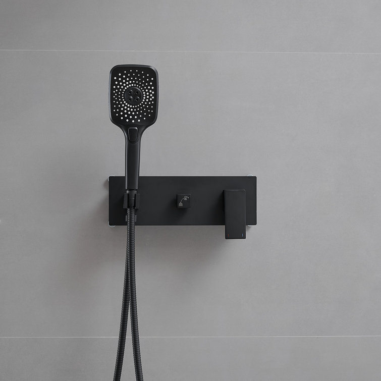 Matte Black Dual Head Rain Shower System with Handheld