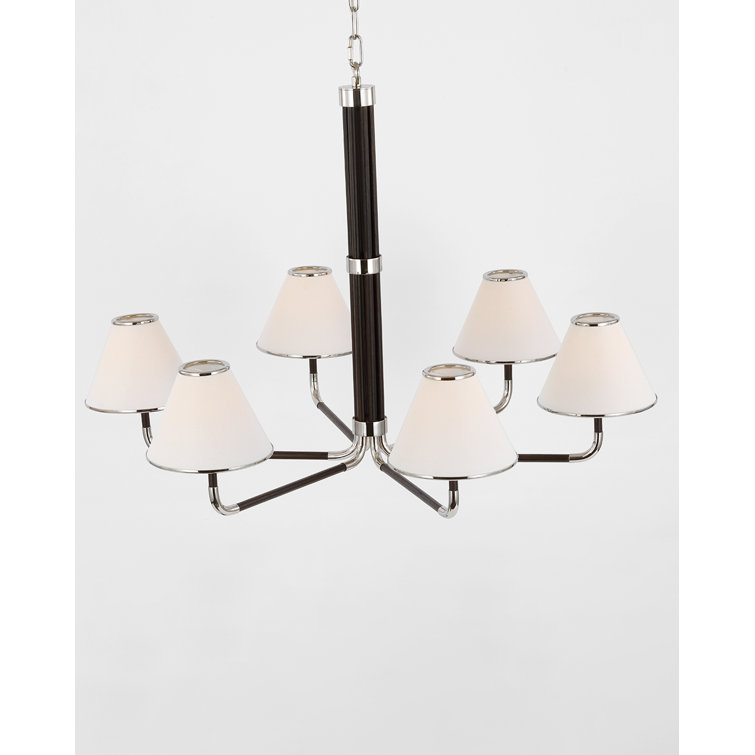 Rigby Polished Nickel and Ebony 6-Light Chandelier