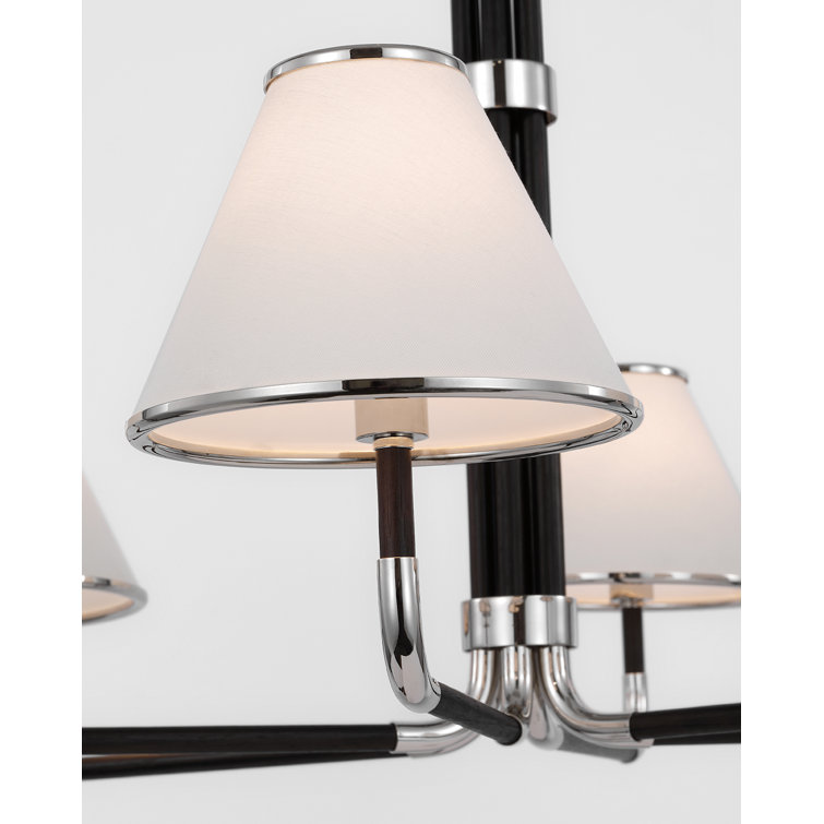 Rigby Polished Nickel and Ebony 6-Light Chandelier