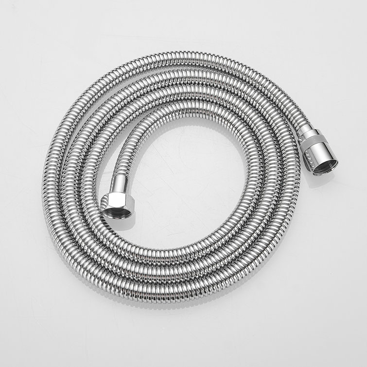 71-Inch Chrome Flexible Handheld Shower Hose with Brass Fittings
