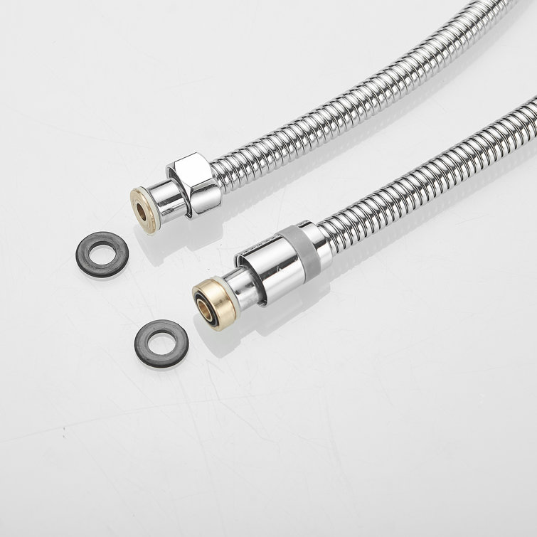 71-Inch Chrome Flexible Handheld Shower Hose with Brass Fittings