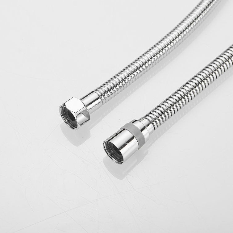 71-Inch Chrome Flexible Handheld Shower Hose with Brass Fittings