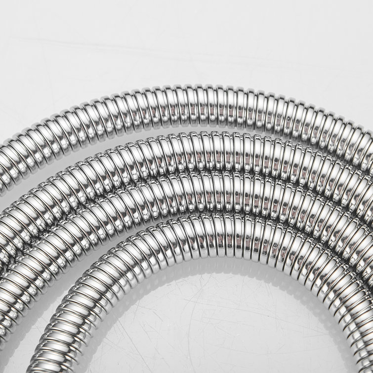 71-Inch Chrome Flexible Handheld Shower Hose with Brass Fittings
