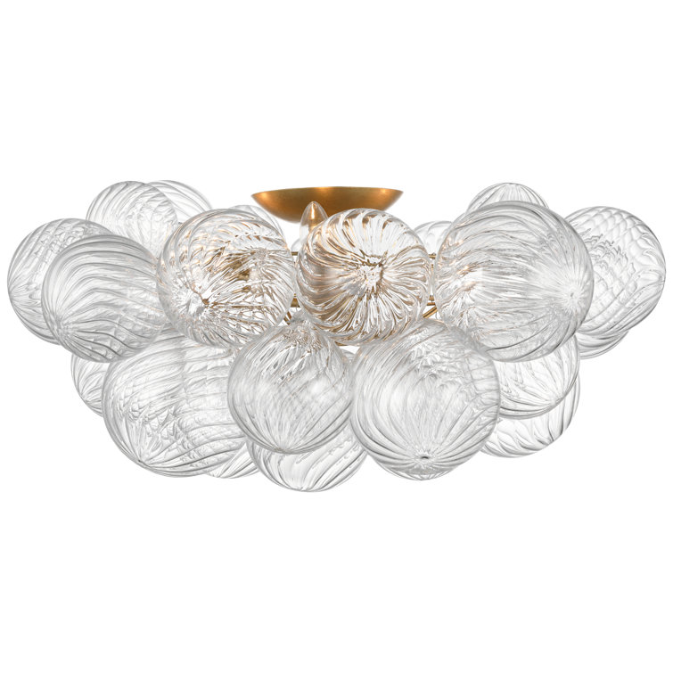 Gild and Clear Glass Globe LED Flush Mount