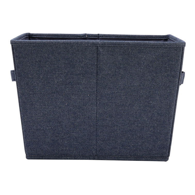 Denim Blue Fabric Stackable Storage Cubes with Cloth Handles