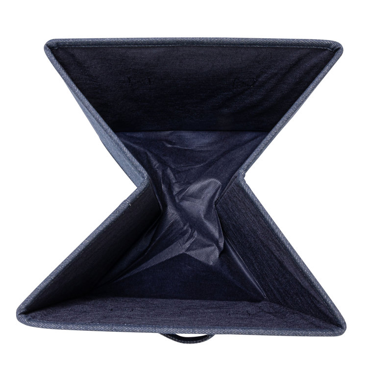 Denim Blue Fabric Stackable Storage Cubes with Cloth Handles